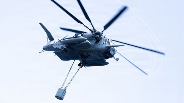 CENTCOM touts Marine helicopter making Naval supply drop in Arabian Sea
