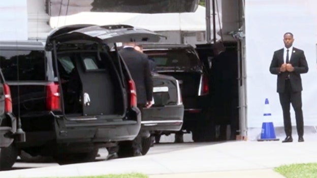 Trump exits White House ahead of Lindsey Graham's funeral in Washington