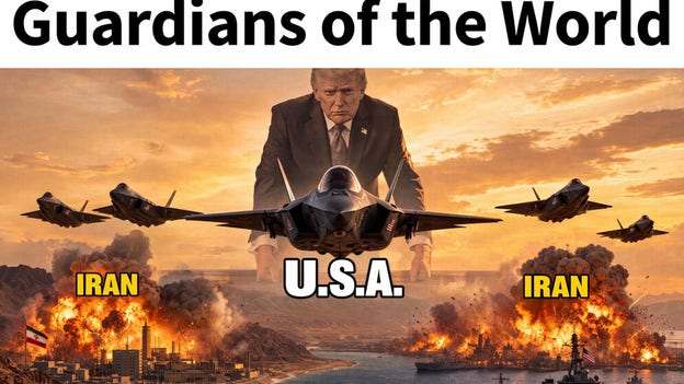 The targets included Iranian coastal and island military targets and potentially nuclear sites. (Truth Social)