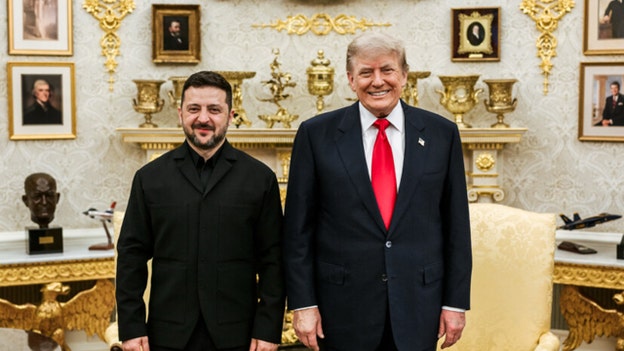 President Donald Trump welcomes Ukrainian President Volodymyr Zelenskyy for talks on Tuesday. (Credit: @realDonaldTrump via Truth Social)