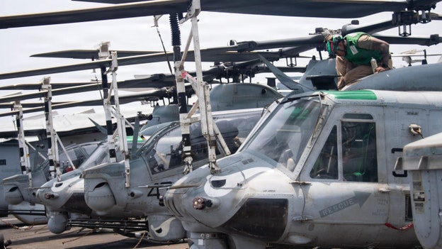 CENTCOM showcases US military helicopter involved in Iranian port blockade