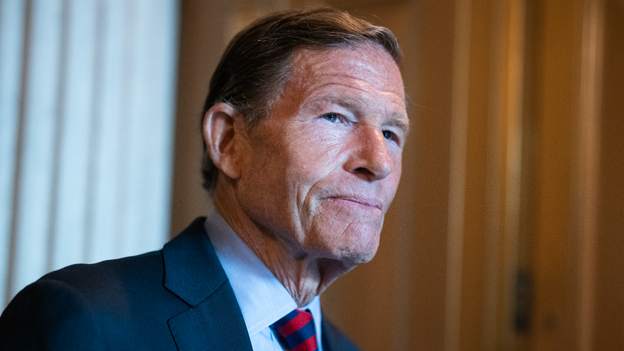Sen. Richard Blumenthal, D-Conn., is seen in the U.S. Capitol on Wednesday, August 5, 2026. (Tom Williams/CQ-Roll Call, Inc via Getty Images)