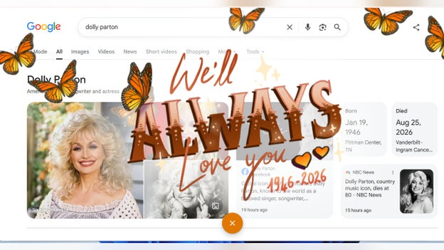 Dolly Parton’s legacy takes over Google in heartfelt farewell