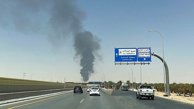 Smoke was seen rising near the King Khalid International Airport, in Riyadh, Saudi Arabia, on Saturday, Sept. 19, 2026. (Reuters)