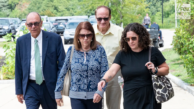 Lindsay Clancy’s parents and sister. L to R: Paula Musgrove, Mike Musgrove, Allison Olga (sister of Lindsay) leave Plymouth Superior Court (Credit: David McGlynn for Fox News Digital)
