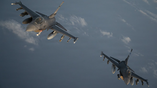 CENTCOM posts photo of US F-16 fighter jets patrolling Middle East, says forces 'vigilant and ready'