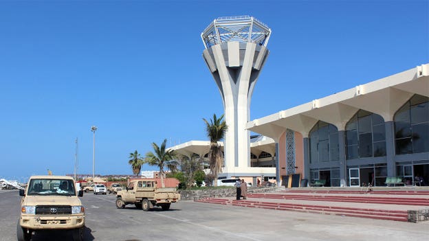 Yemen airport hit by missiles one day after deadly Houthi attack on palace