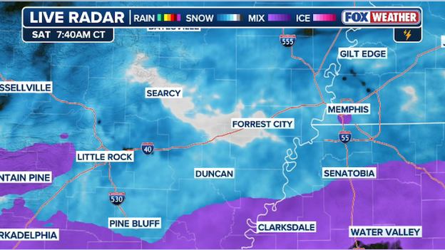 Heavy snow hammering I-40 between Little Rock and Memphis
