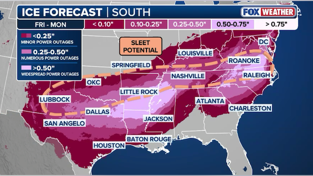 NEW ice forecast from the FOX Forecast Center