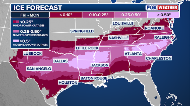 Widespread power outages possible from ice