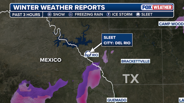 Sleet reported near Texas-Mexico border