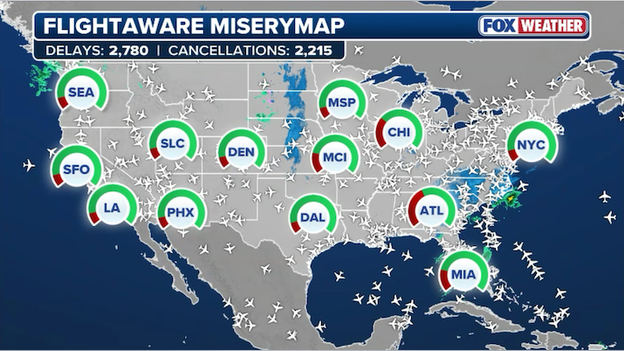 Flights grounded as nor’easter triggers 12,200+ disruptions across major hubs