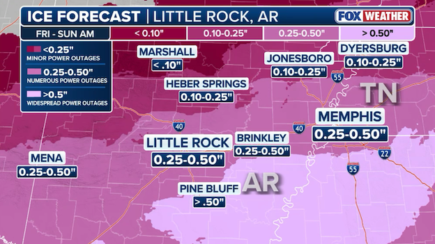 Ice could cripple Little Rock and Memphis this weekend