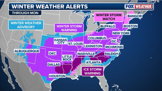Historic winter storm spanning 2,300+ miles underway