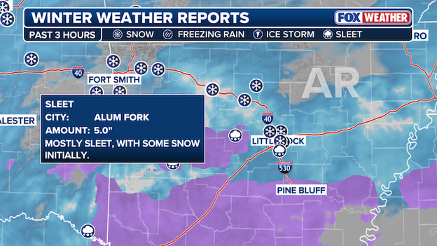 NEW sleet report: 5" in Alum Fork, Arkansas