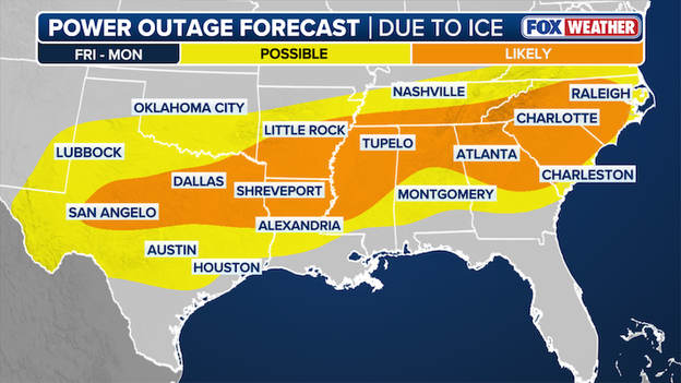 Widespread power outages expected across a dozen states