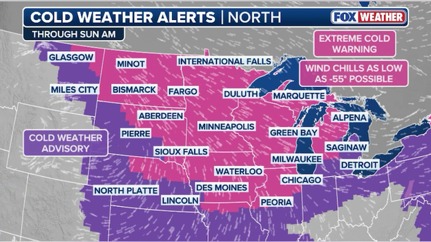 Wind chills could dip to -55F this weekend