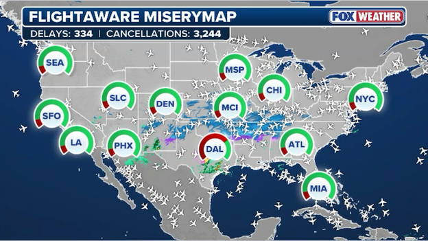 14,800+ flights disrupted so far across the U.S.
