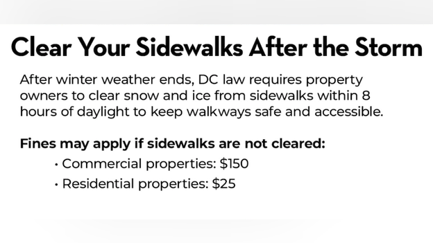DC Public Works says now is the time to clear sidewalks