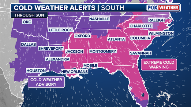 Dangerous cold lingers across the South