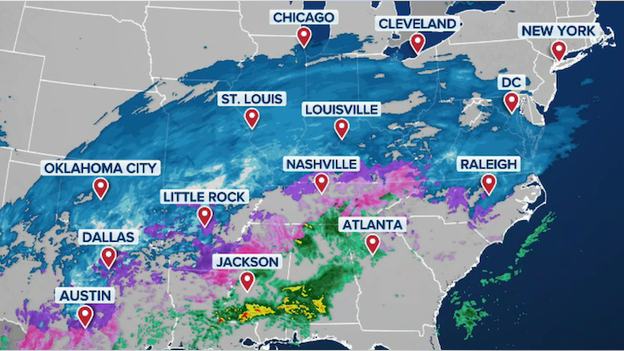 Snow and ice blasting millions of Americans right now