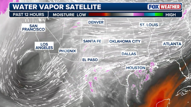 Satellite image shows storm coming together