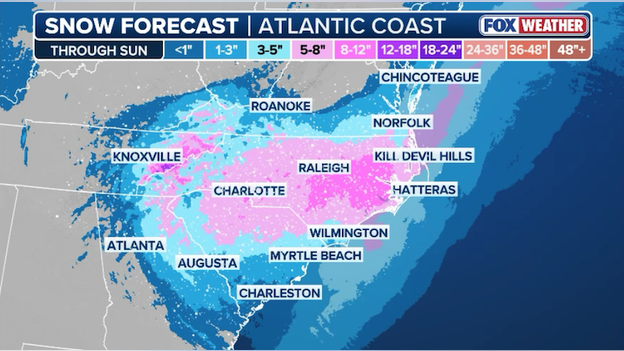 NEW snow forecast from the FOX Forecast Center