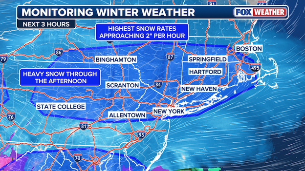 Heavy snow continues across the Northeast this afternoon