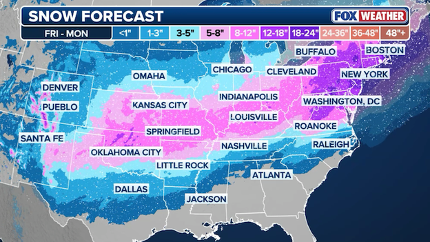 NEW snow forecast from the FOX Forecast Center