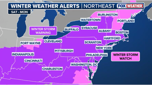 Winter Storm Warning issued for New York, Washington, Boston