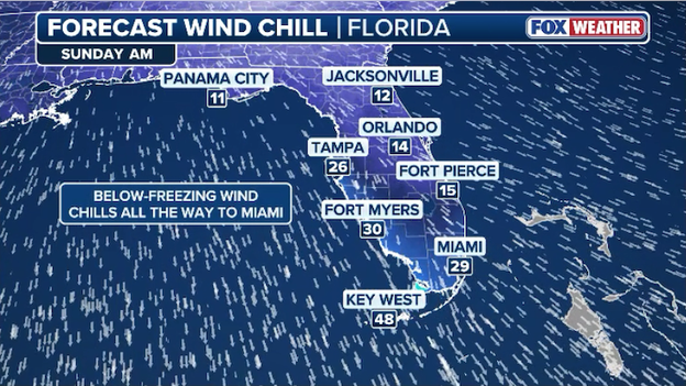 Florida facing dangerously cold wind chills this weekend
