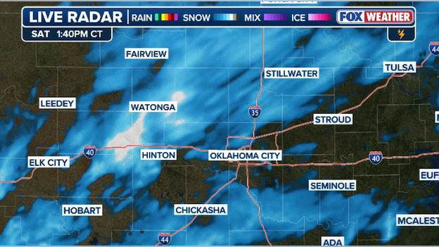 Snow intensifying this afternoon around Oklahoma City