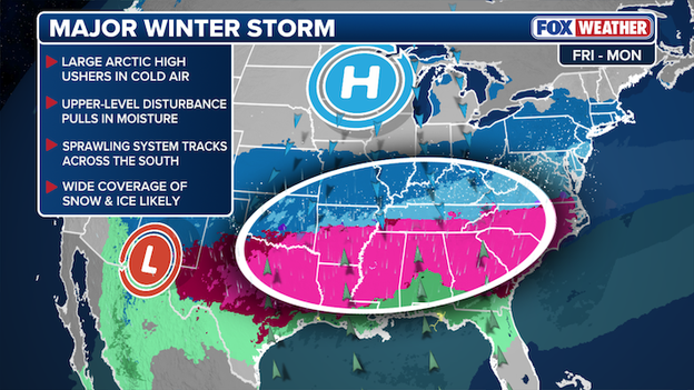 Major winter storm forecast to slam the South