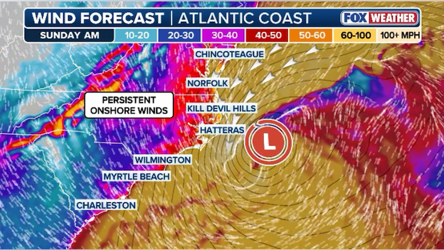 Dangerous winds to whip the East Coast as nor'easter rapidly intensifies