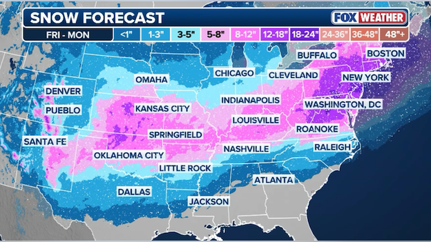 Latest snow forecast from the FOX Forecast Center