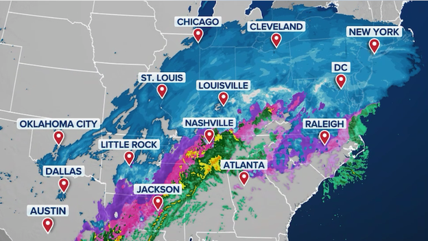 Snow and ice blasting millions of Americans right now