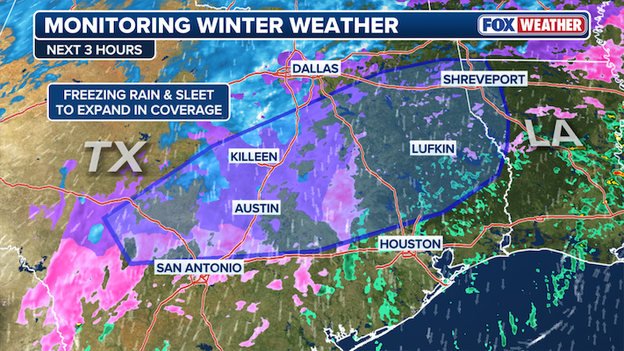 Growing risk for freezing rain accretion across Texas corridor