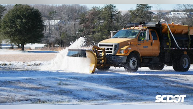 SCDOT crews pretreating roads before the first flake flies