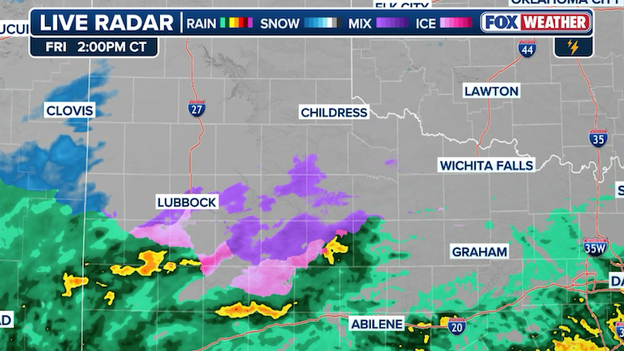 Freezing rain and sleet ramping up across West Texas
