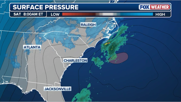 Nor'easter developing rapidly off the Carolinas coast