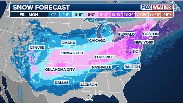 NEW snow forecast from the FOX Forecast Center