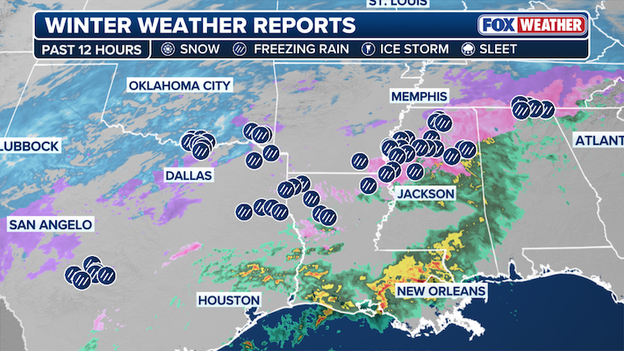 More than 50 reports of freezing rain over the past 12 hours across 6 states