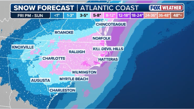 Heavy snow to hammer the Carolinas this weekend