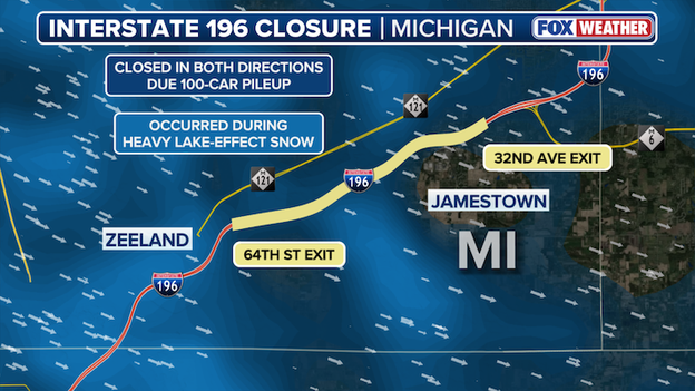 6-mile stretch of Interstate 196 shut down