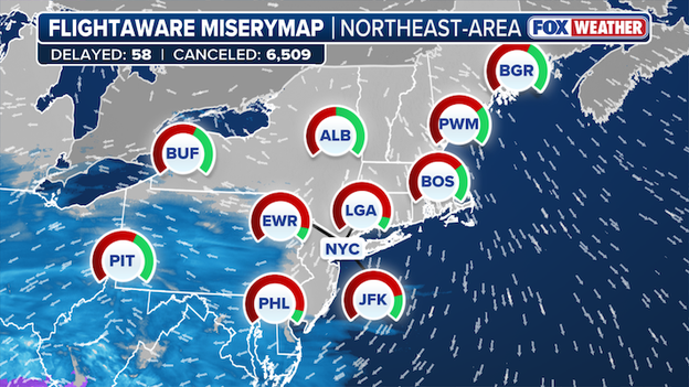 Misery Map showcases travel nightmare unfolding in the Northeast
