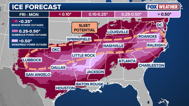 NEW ice forecast from the FOX Forecast Center