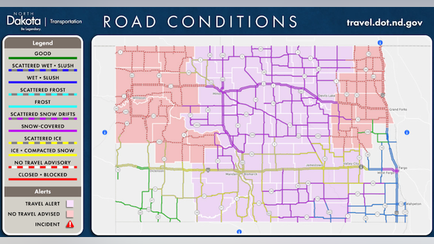 'No Travel' Advisories issued for North Dakota as snow blasts the state