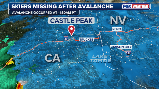 Several skiers missing after avalanche near Castle Peak in Nevada County, California