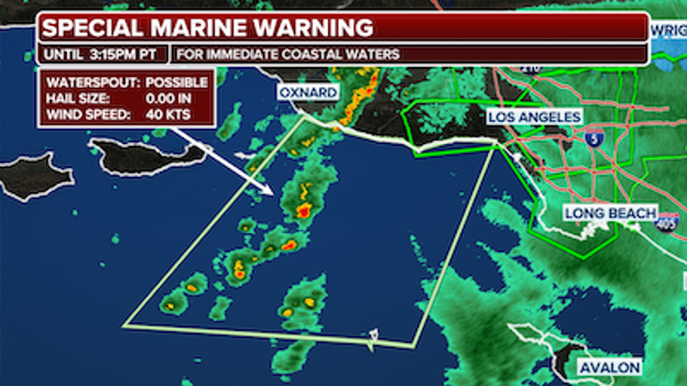 Line of storms could produce waterspouts