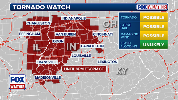 Indianapolis under Tornado Watch